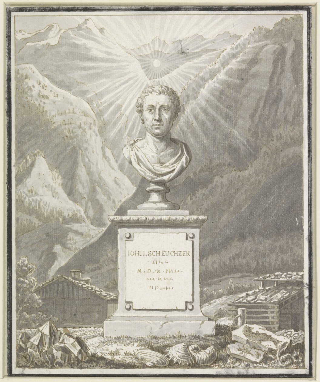 Busto ritratto di Johann Jakob Scheuchzer da Anonymous