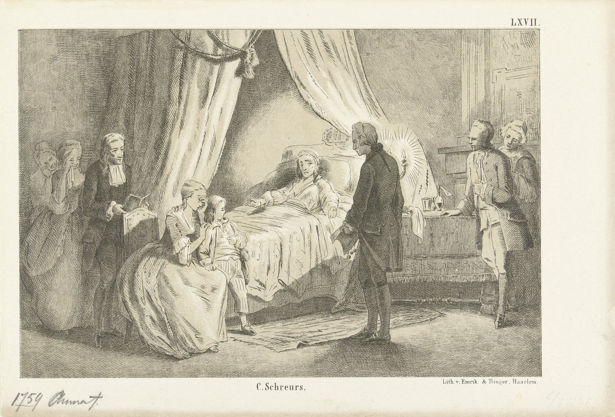 Principessa Anna sul letto di morte, 1759 da Anonymous