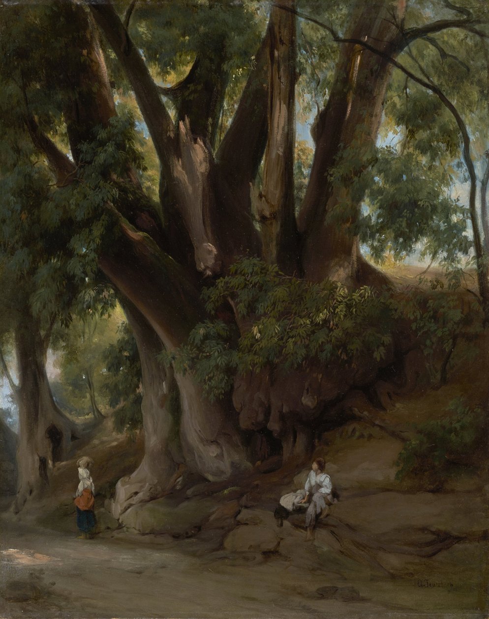 Paesaggio alberato italiano (Strada presso Albano) da Anselm Feuerbach