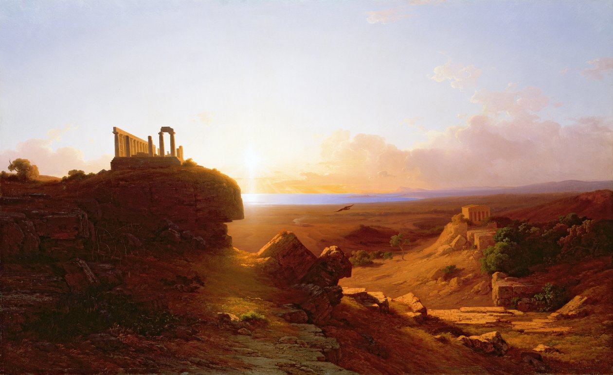 Paesaggio romantico, 1860 da Antal Ligeti