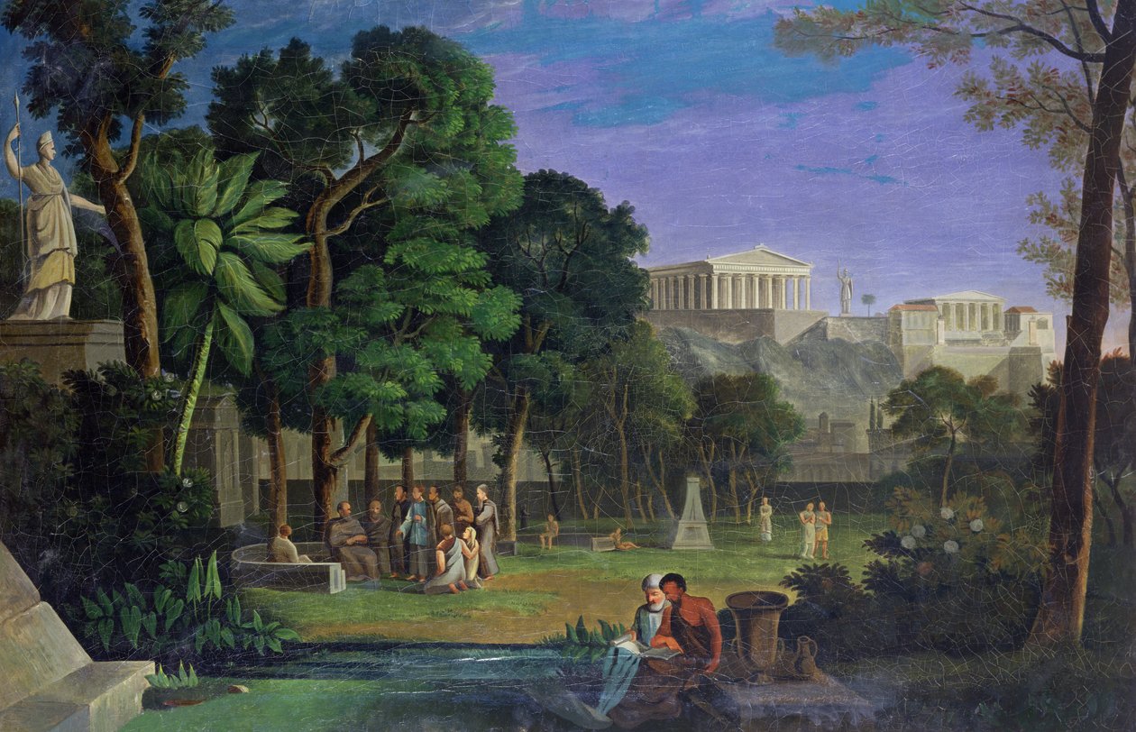 Il Giardino dei Filosofi, Atene, 1834 da Antal Strohmayer