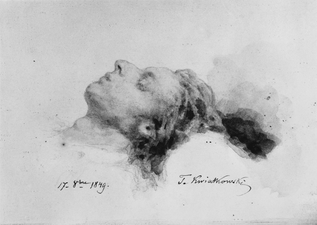 Frédéric Chopin sul letto di morte, 17 ottobre 1849 da Antar Teofil Kwiatowski