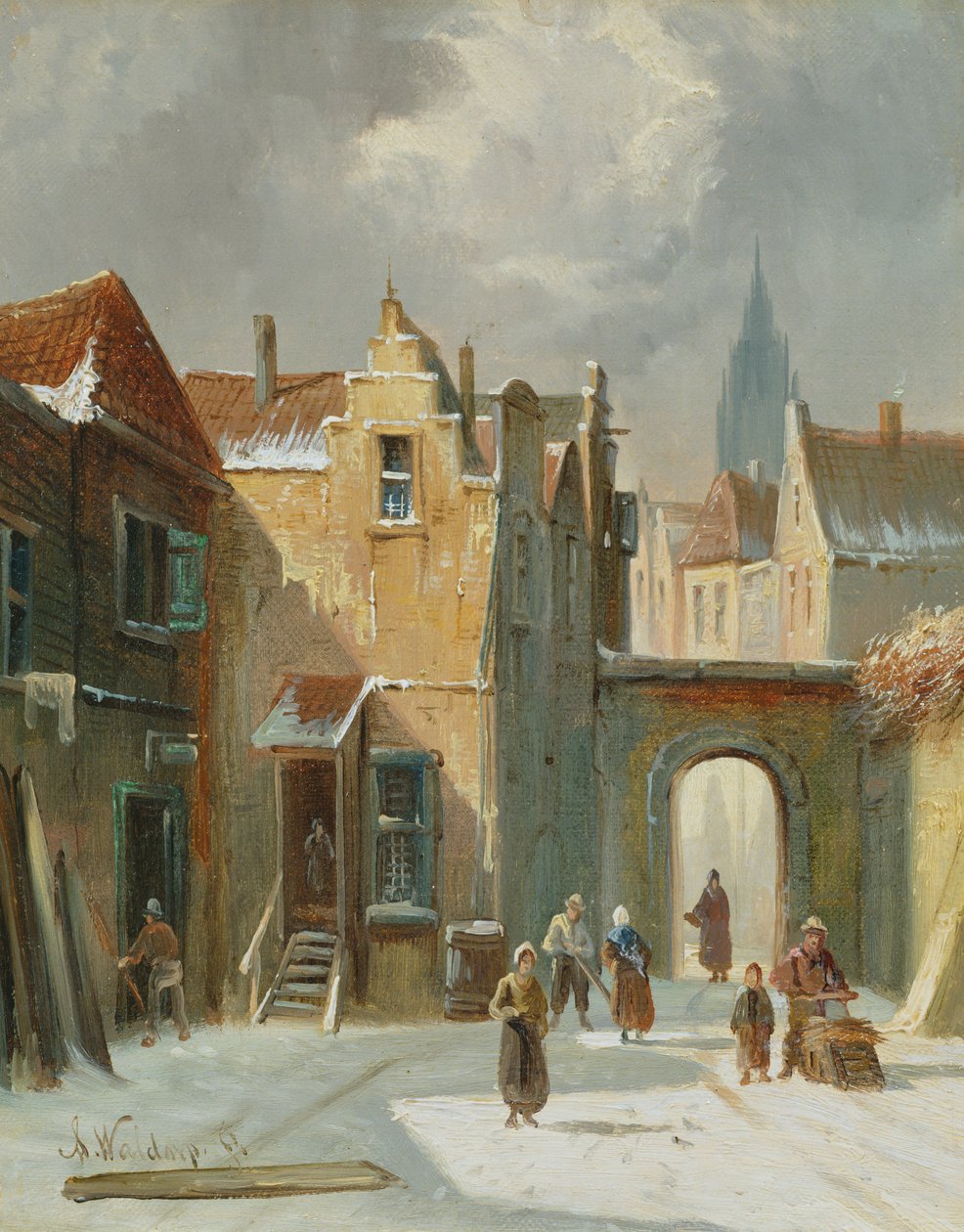 Scena di strada in inverno da Anthonie Waldorp