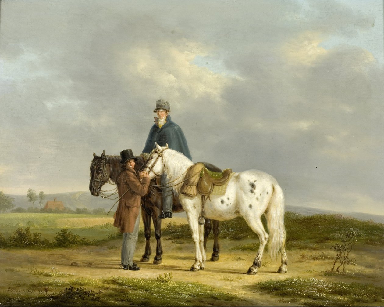 Due cavalieri in un paesaggio da Anthony Oberman