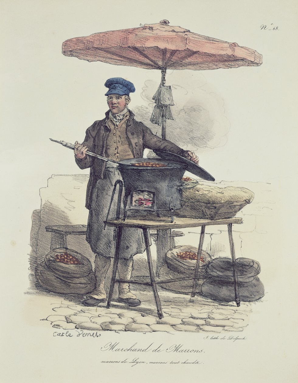 Venditore di castagne da Antoine Charles Horace Vernet