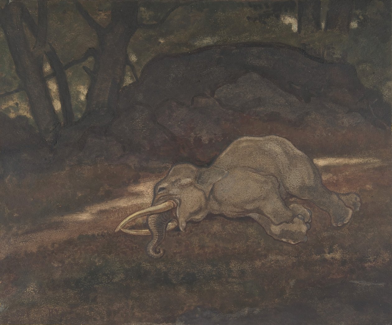 Elefante che dorme, 1810-75 da Antoine Louis Barye