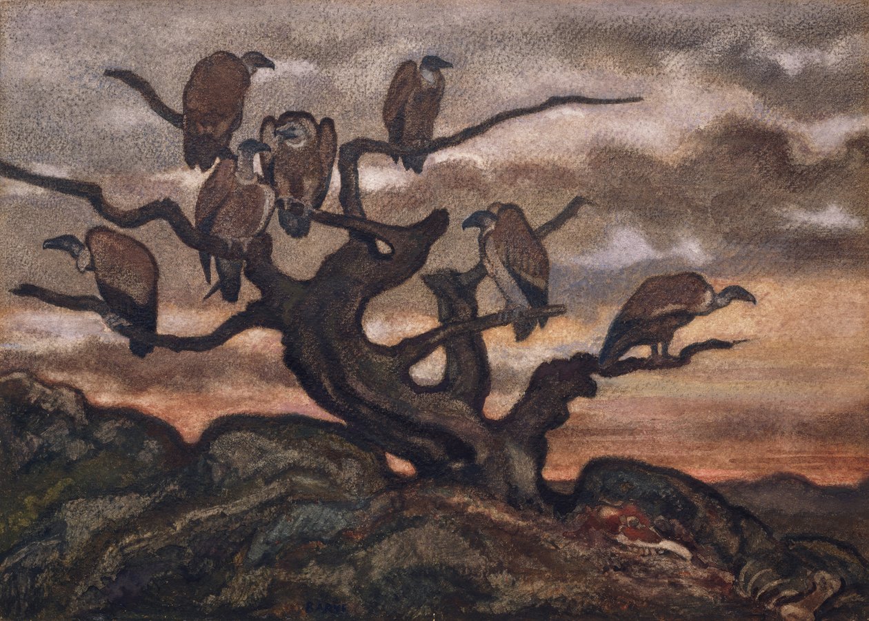 Avvoltoi su un albero, 1810-75 da Antoine Louis Barye