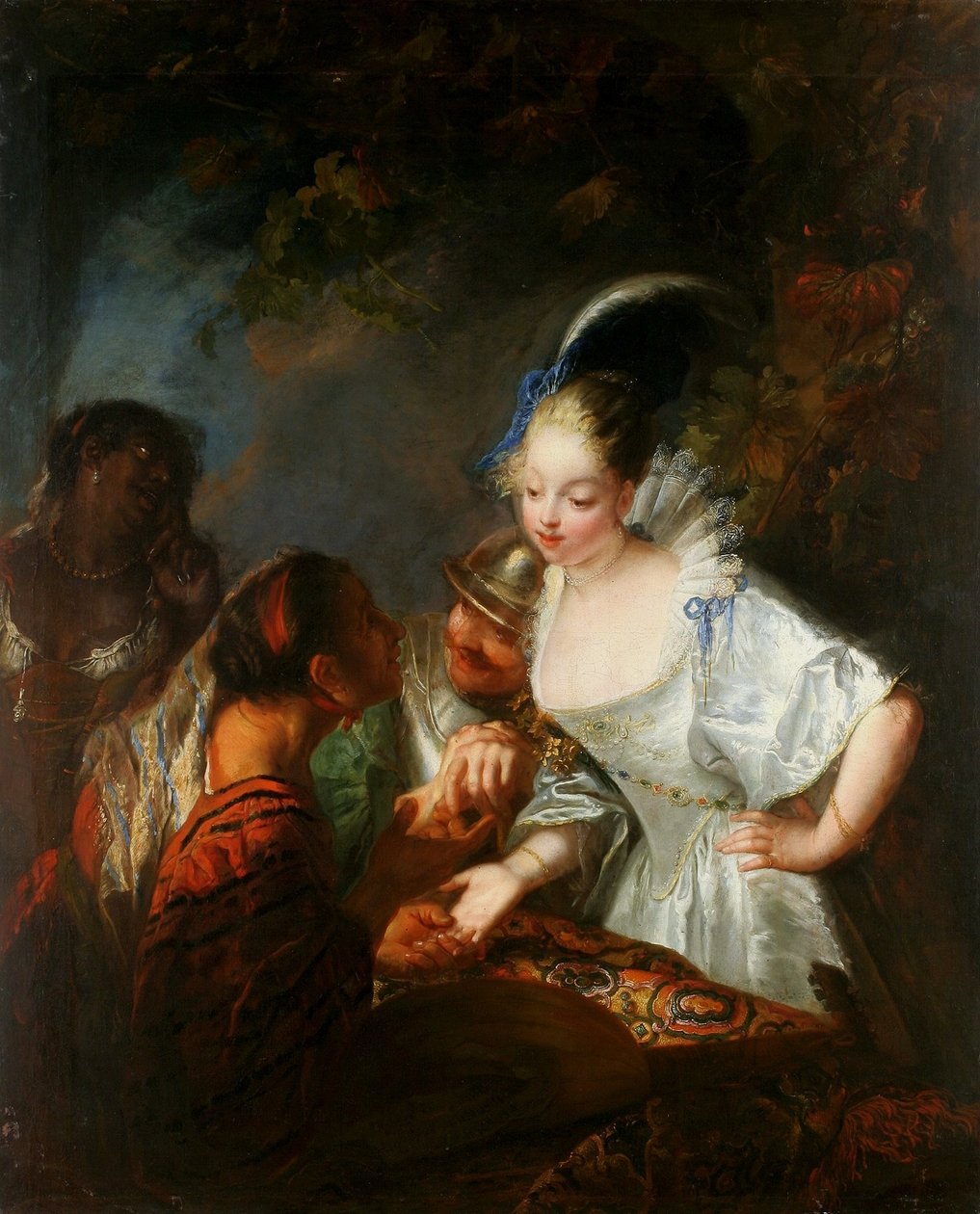 Cartomante gitana. da Antoine Pesne
