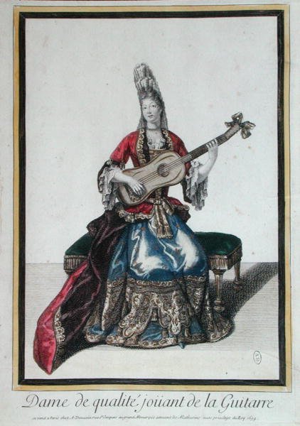 Signora che suona la chitarra da Antoine Trouvain