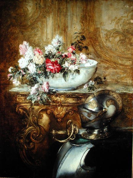 Natura morta di una ciotola di fiori da Antoine Vollon