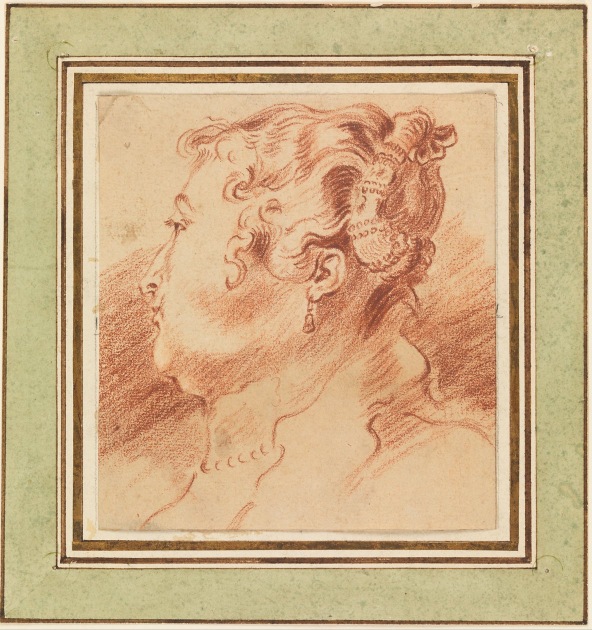 Studio della testa di una donna da Antoine Watteau