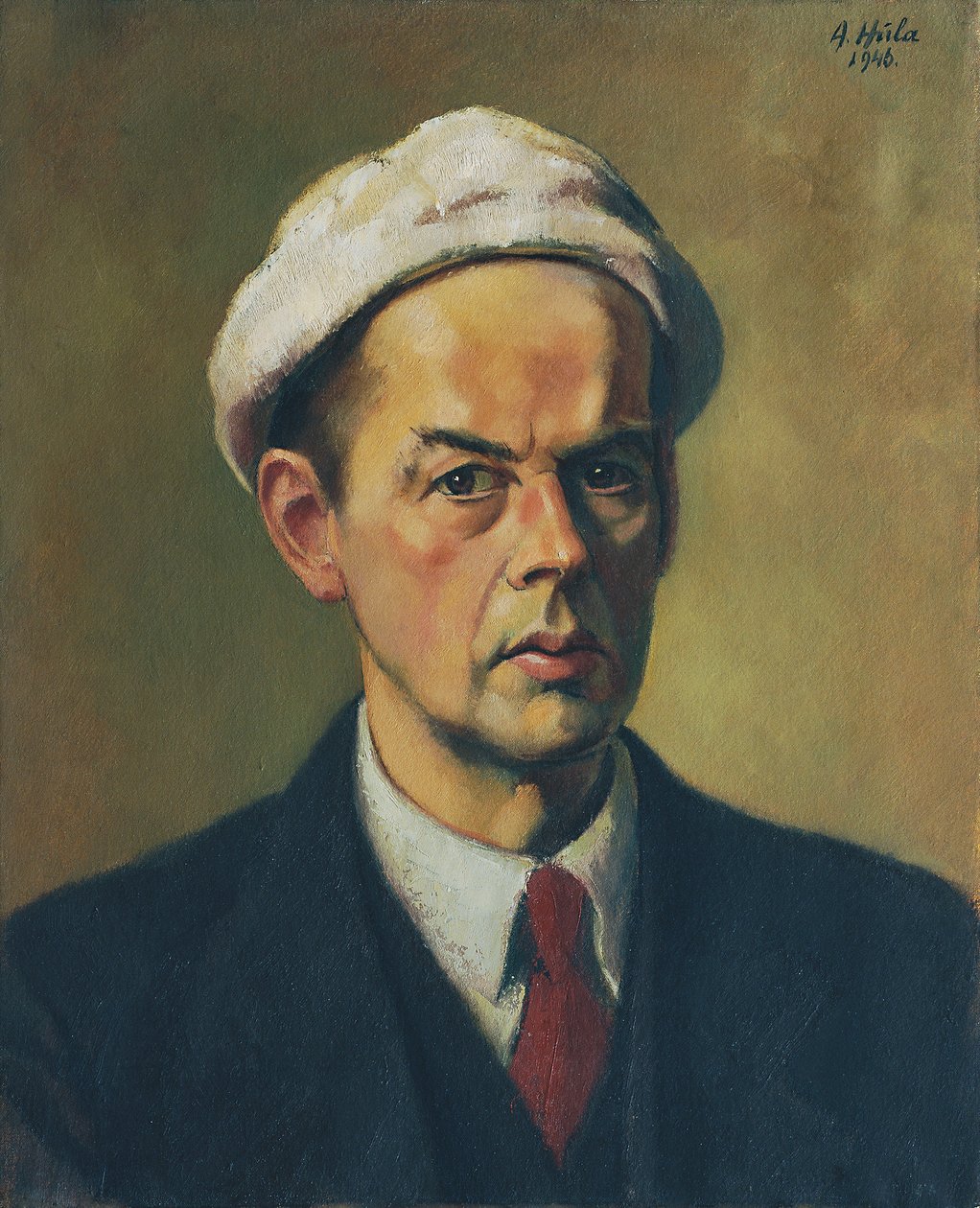 Autoritratto con cappello bianco da Anton Hula