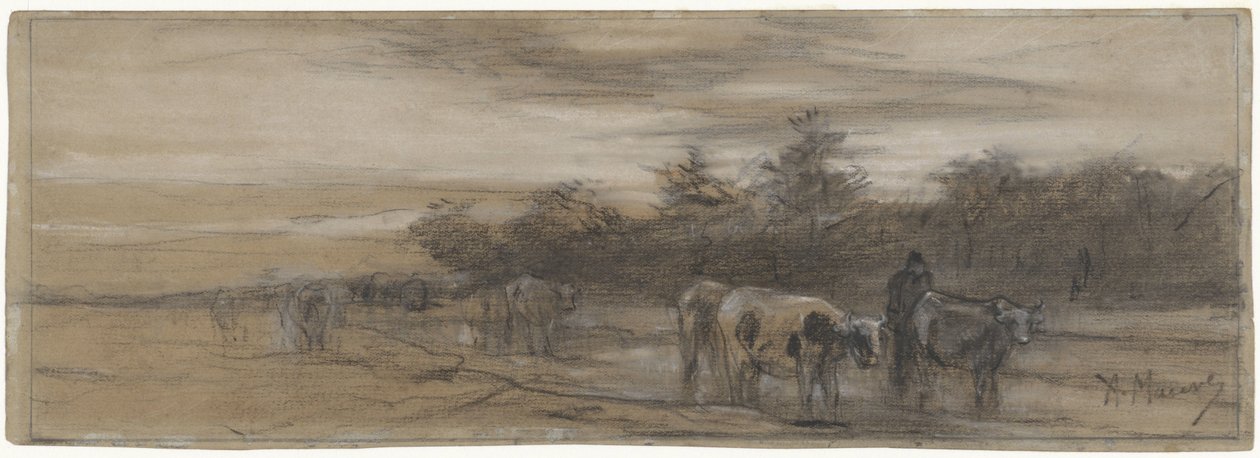Mucche al tramonto da Anton Mauve