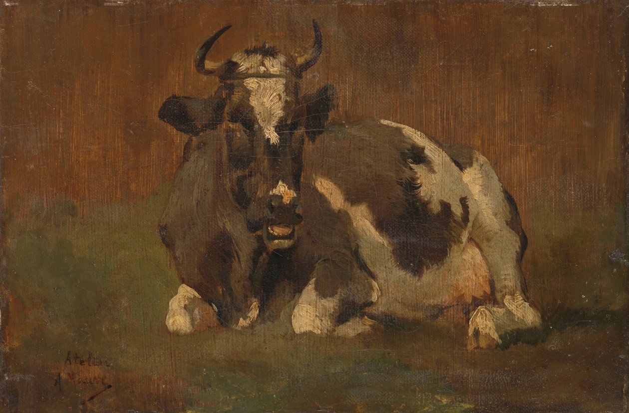 Mucca sdraiata da Anton Mauve