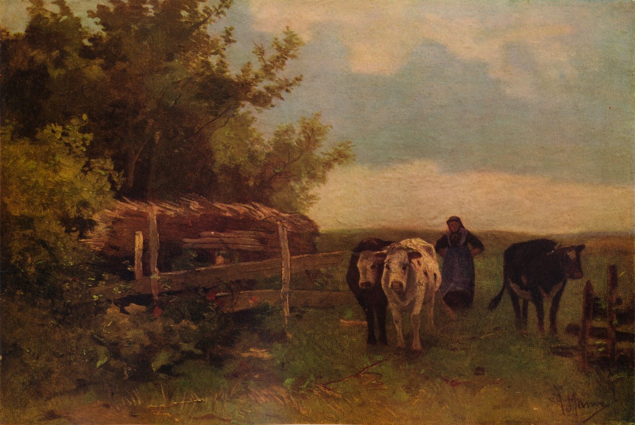 Sorvegliare le mucche, Herisson, c1869, 1938 da Anton Mauve