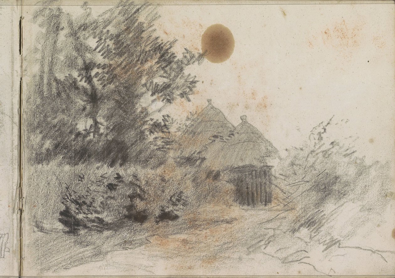 Sentiero lungo una siepe verso una casa di campagna da Anton Mauve