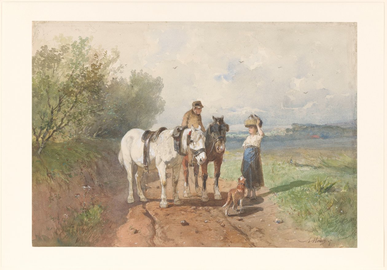 Conversazione su una Strada di Campagna da Anton Mauve