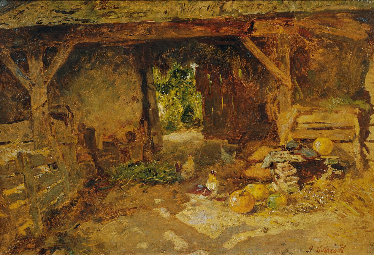 Interno di una corte nel Marchfeld da Anton Schrodl