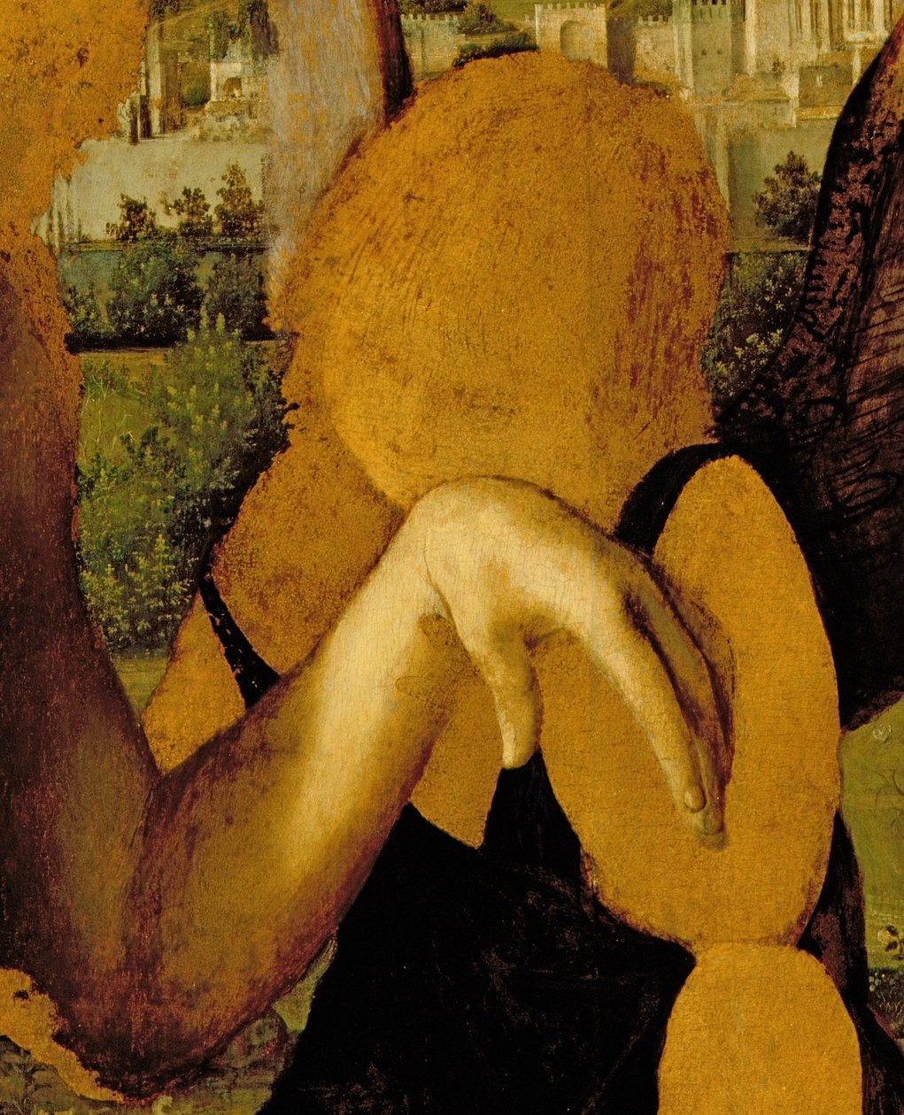 Cristo sostenuto da tre angeli (dettaglio) da Antonello da Messina