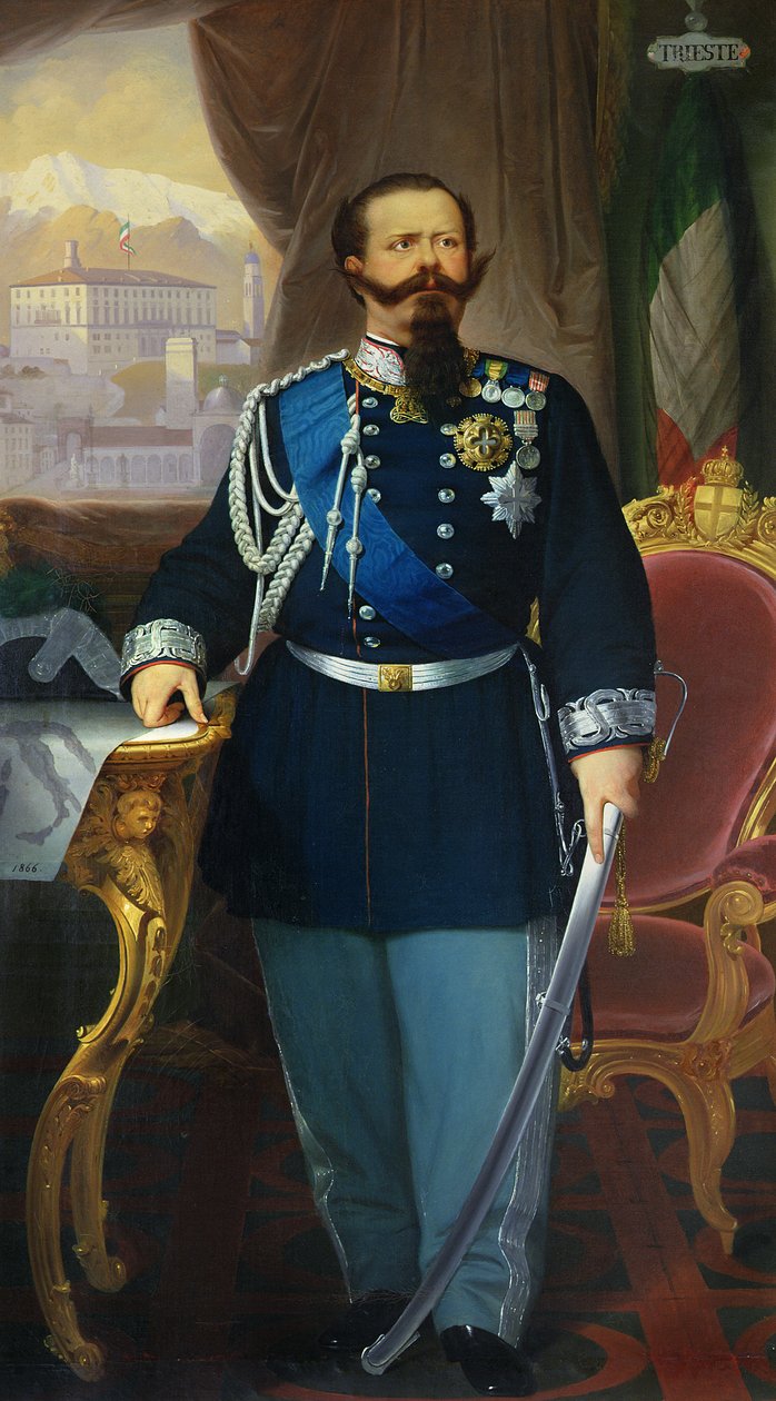 Ritratto di Vittorio Emanuele II (1820-78) Re di Sardegna e Italia, 1866 da Antonio Dugoni