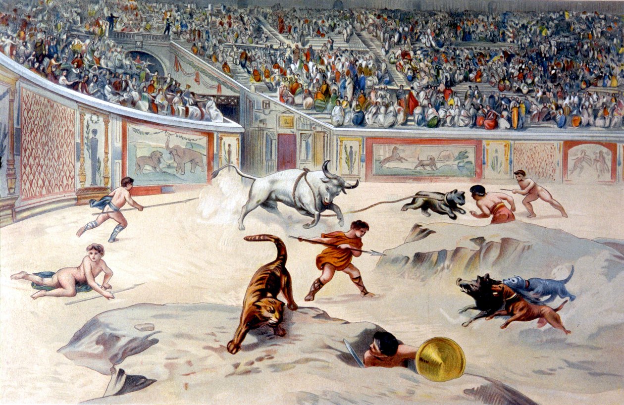 Giochi circensi a Pompei da Antonio (after) Niccolini
