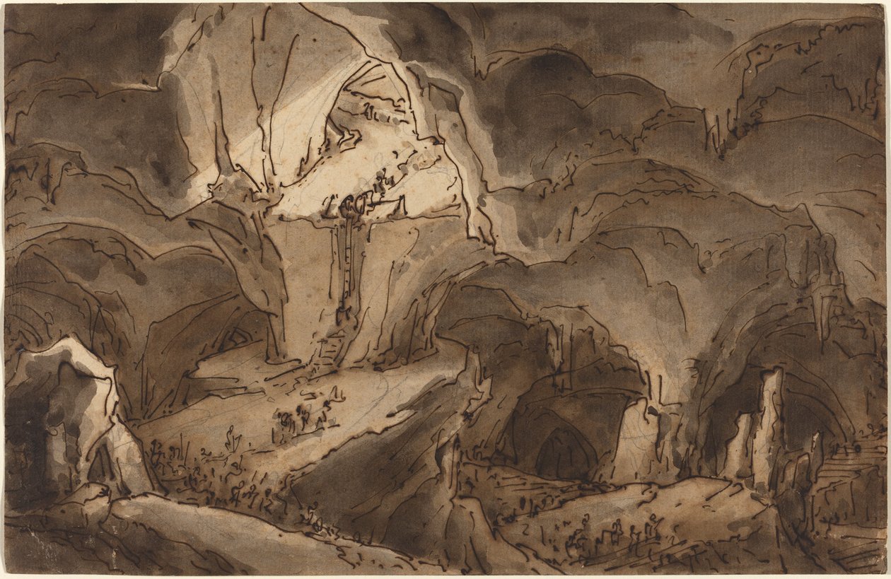 Ingresso nelle viscere della terra da Antonio Basoli
