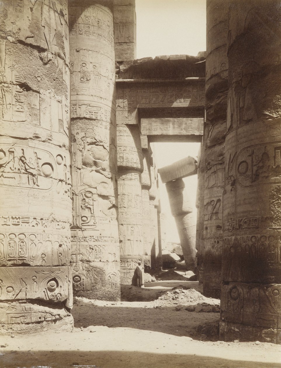 Interno della Sala Ipostila, Karnak da Antonio Beato