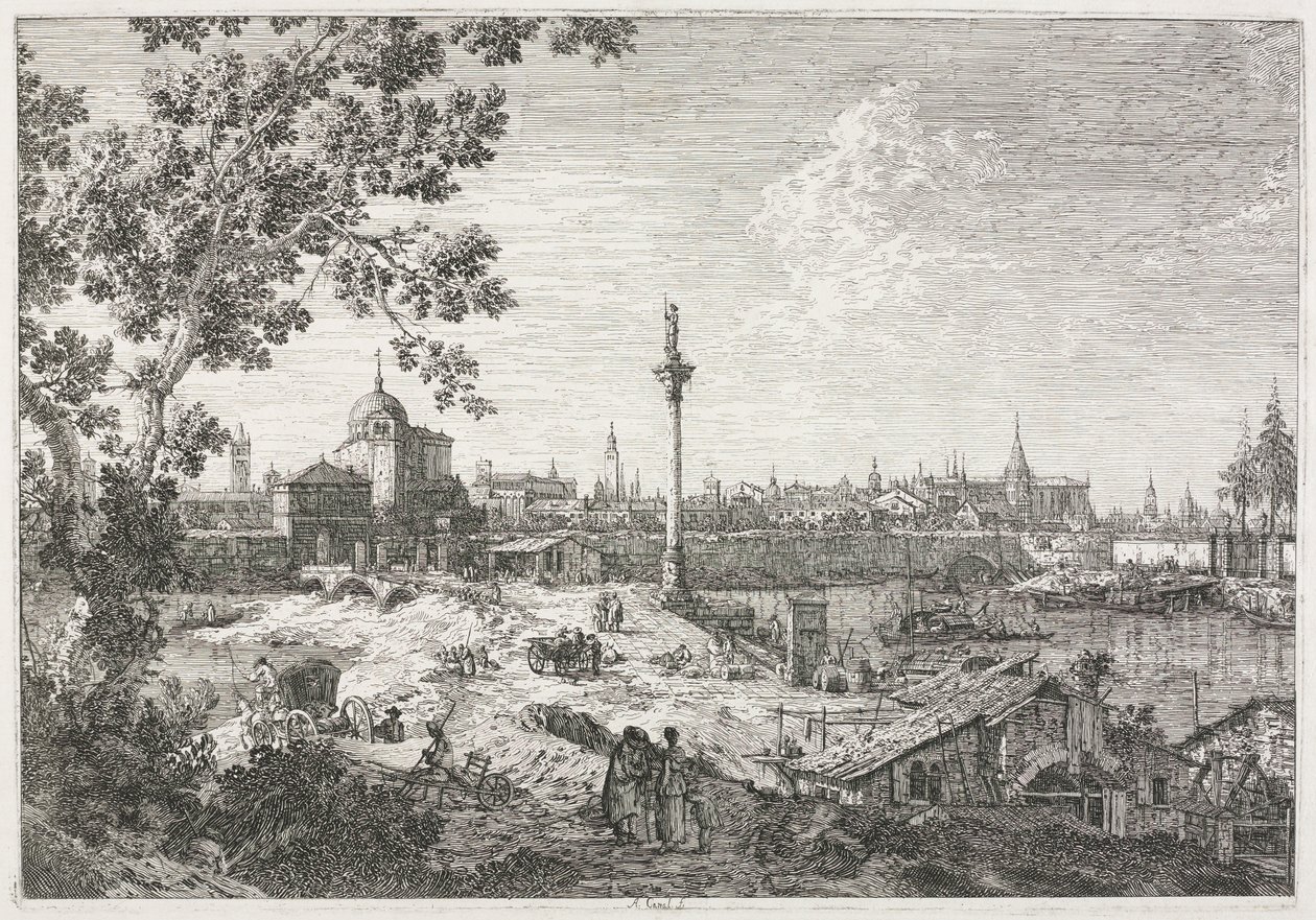 Vedute: Veduta immaginaria di Padova da Antonio Canaletto