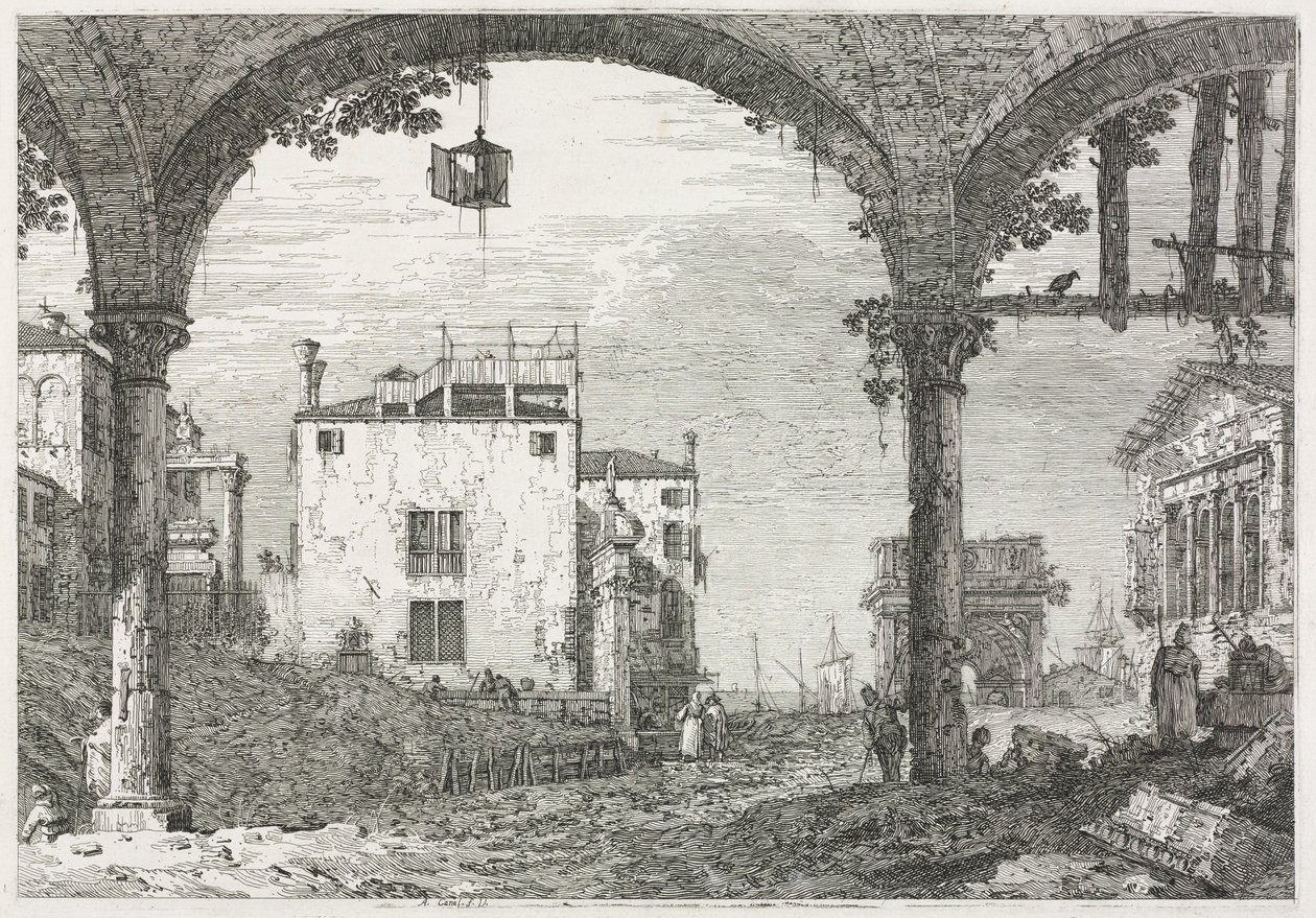 Vedute: Il portico con la lanterna da Antonio Canaletto