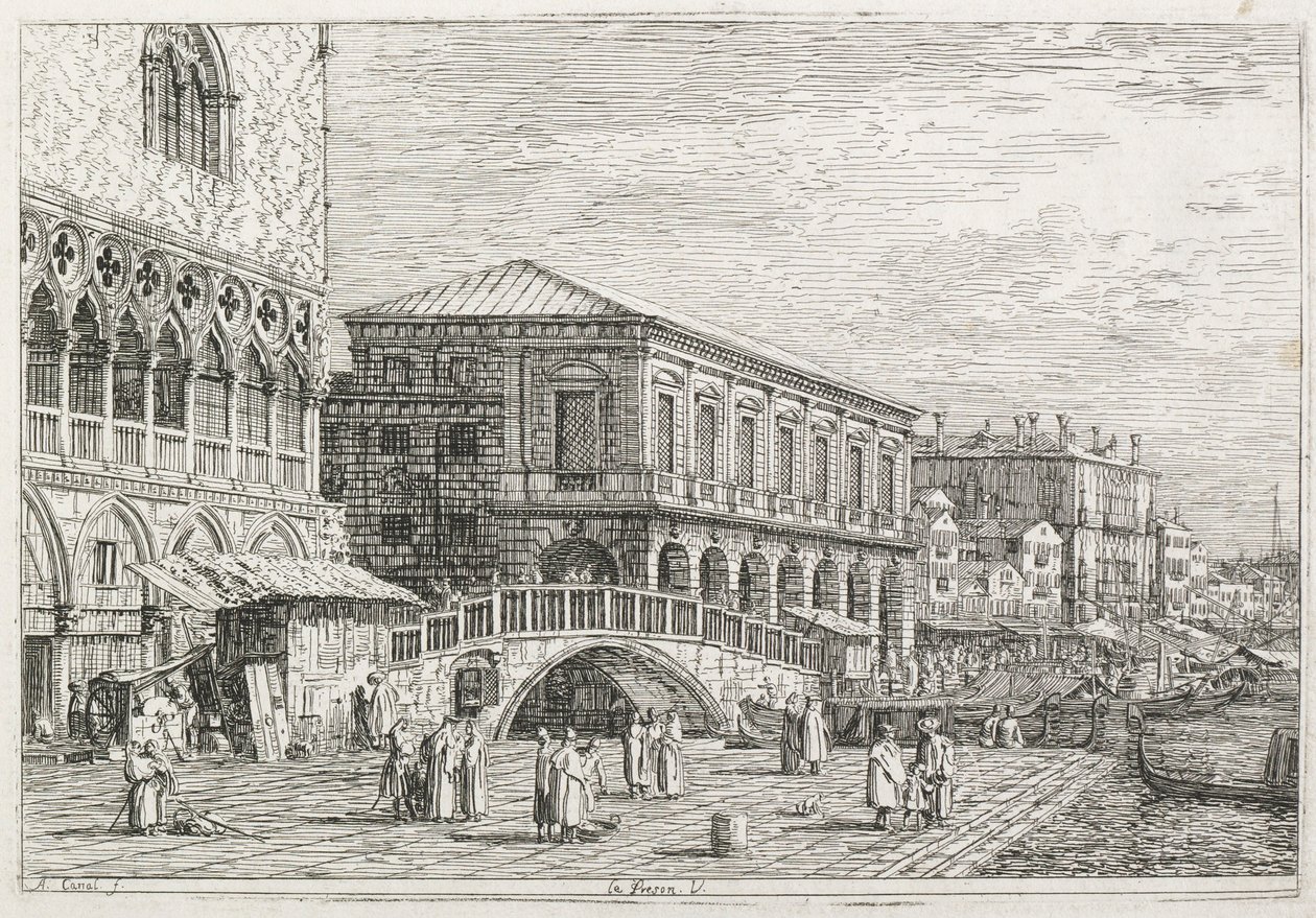 Vedute: La Prigione, Venezia, 1735-1746 da Giovanni Antonio Canal