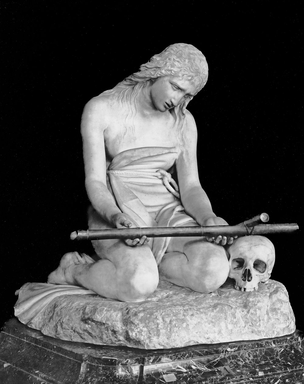 La Maddalena penitente (marmo) (foto b/n) da Antonio Canova