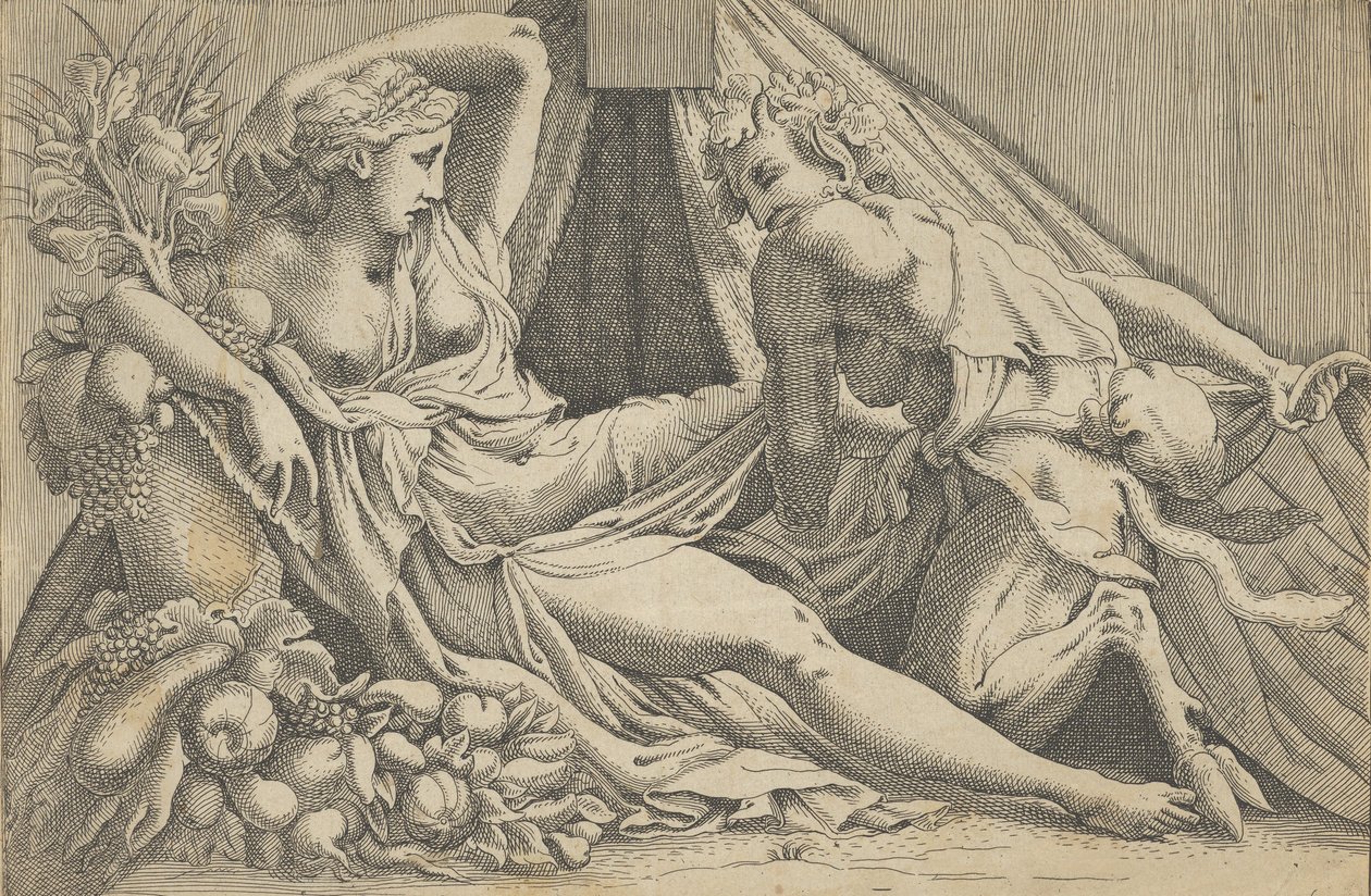 Giove e Antiope, 1540-45 da Antonio Fantuzzi