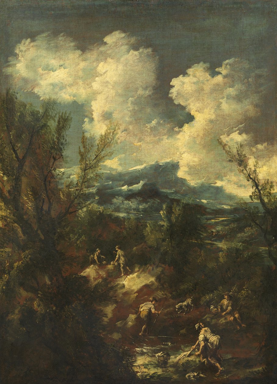 Paesaggio con lavandaie, 1711-35 da Antonio Francesco Peruzzini