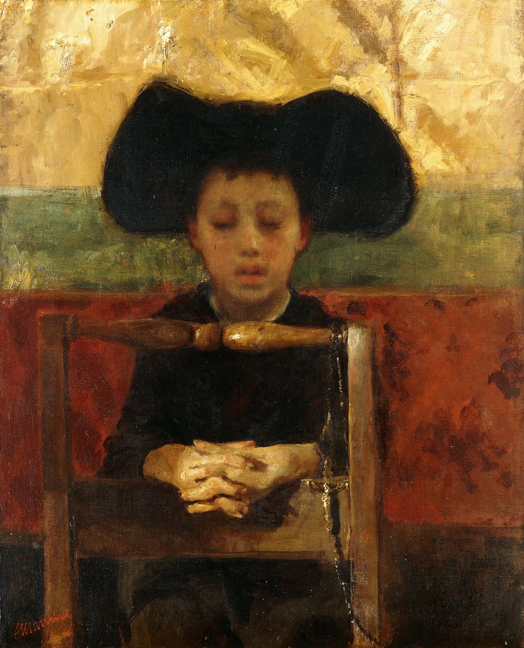 Chierichetto che prega, c.1865-1875 da Antonio Mancini