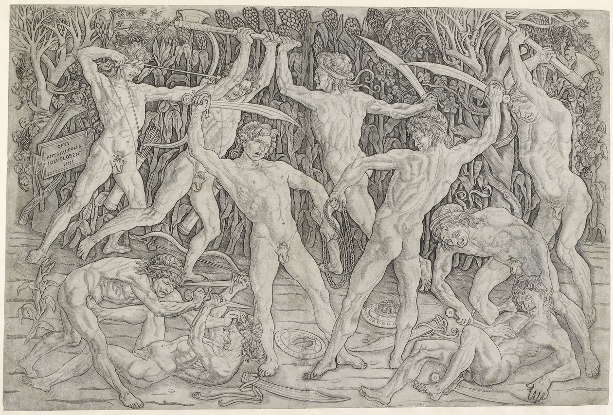 Battaglia di uomini nudi da Antonio Pollaiuolo