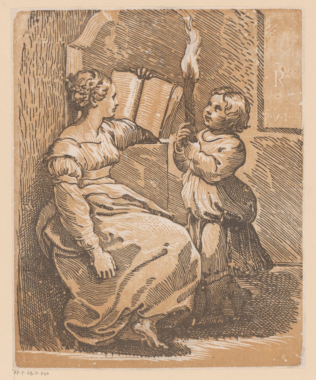 Sibilla che legge con bambino da Antonio da Trento (attributed to)