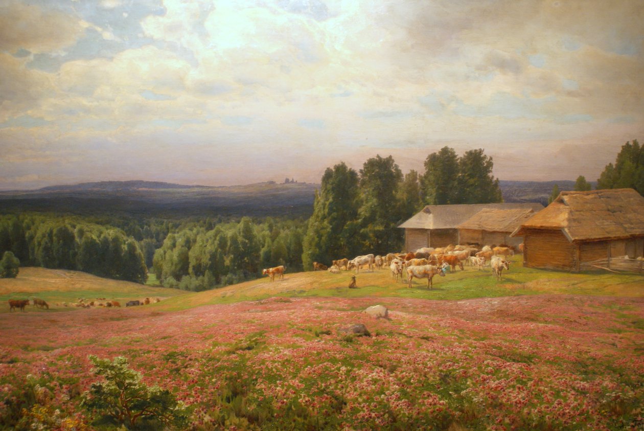 Trifoglio in fiore. Materiali da Apollinary Goravsky