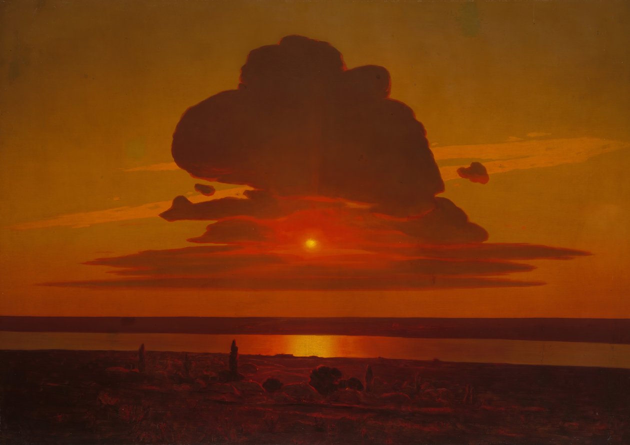 Tramonto rosso sul Dnepr, 1905-8 da Arkhip Ivanovich Kuindzhi