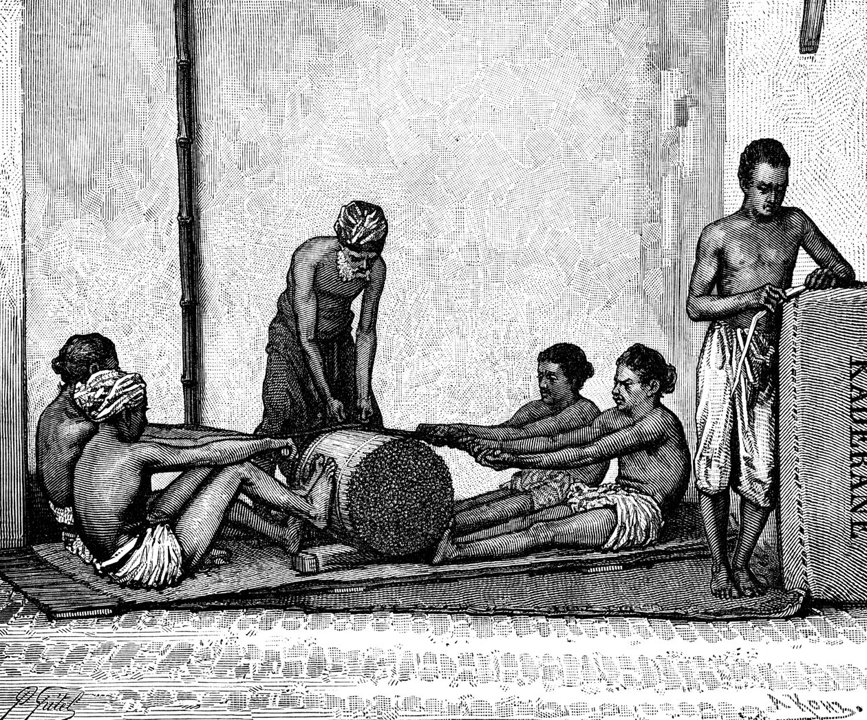 Imballaggio di cannella, India, 1895 da Armand Kohl