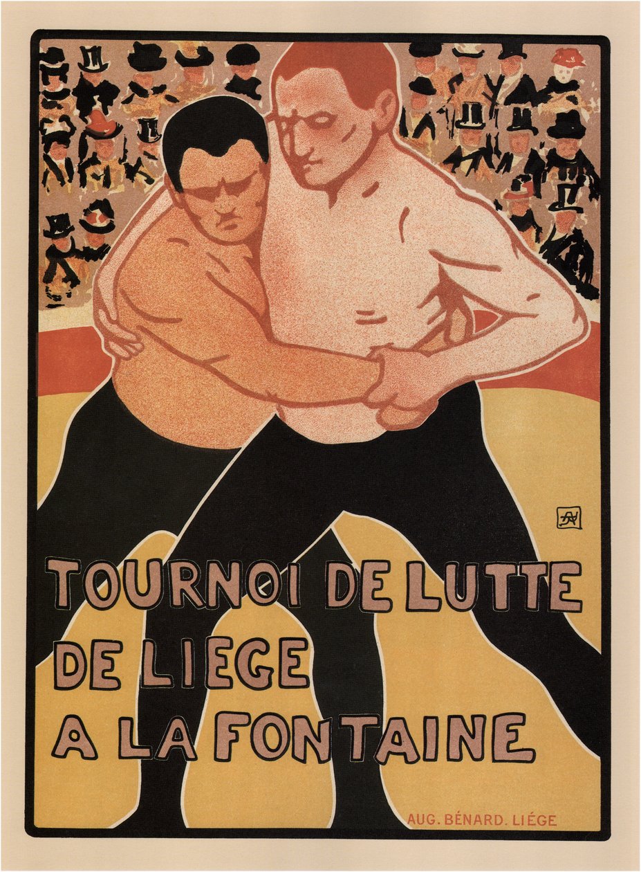 Torneo di lotta, Liegi, 1899 da Armand Rassenfosse
