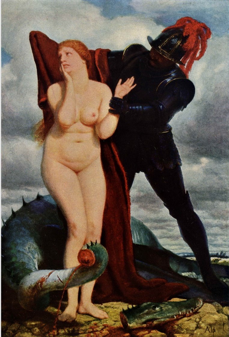 Angelica sorvegliata da un drago da Arnold Böcklin