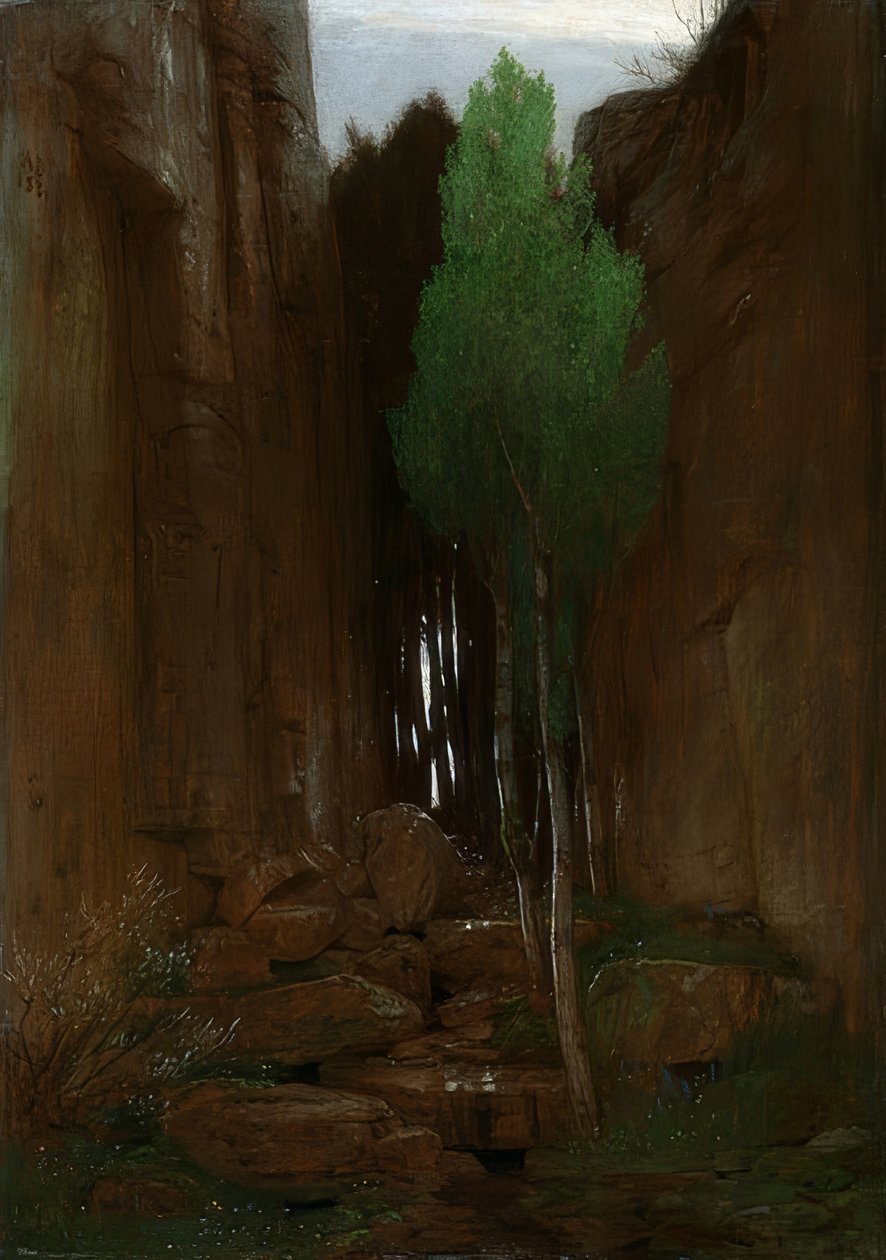 Sorgente in una gola rocciosa da Arnold Böcklin