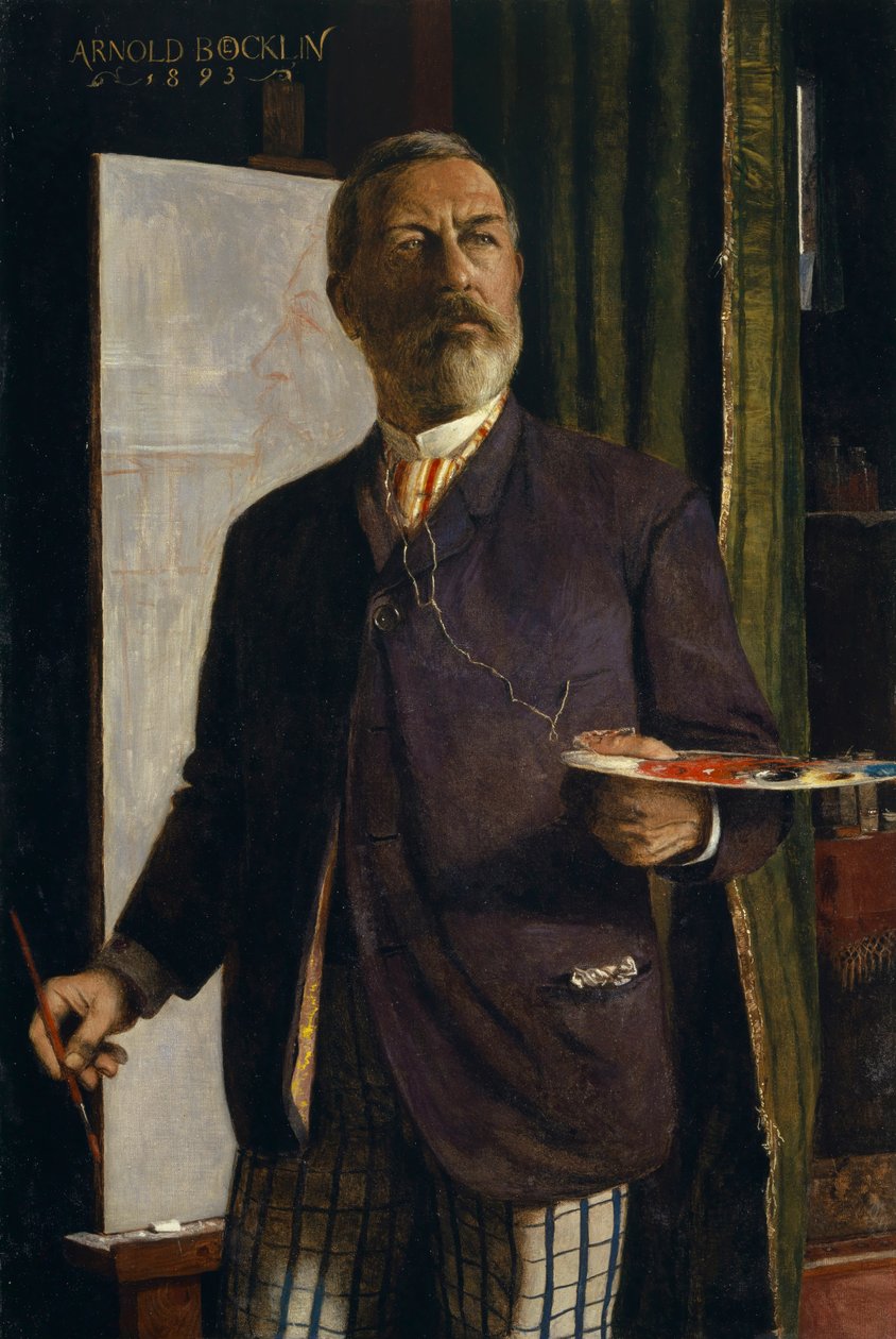 Autoritratto nello studio, 1893 da Arnold Böcklin