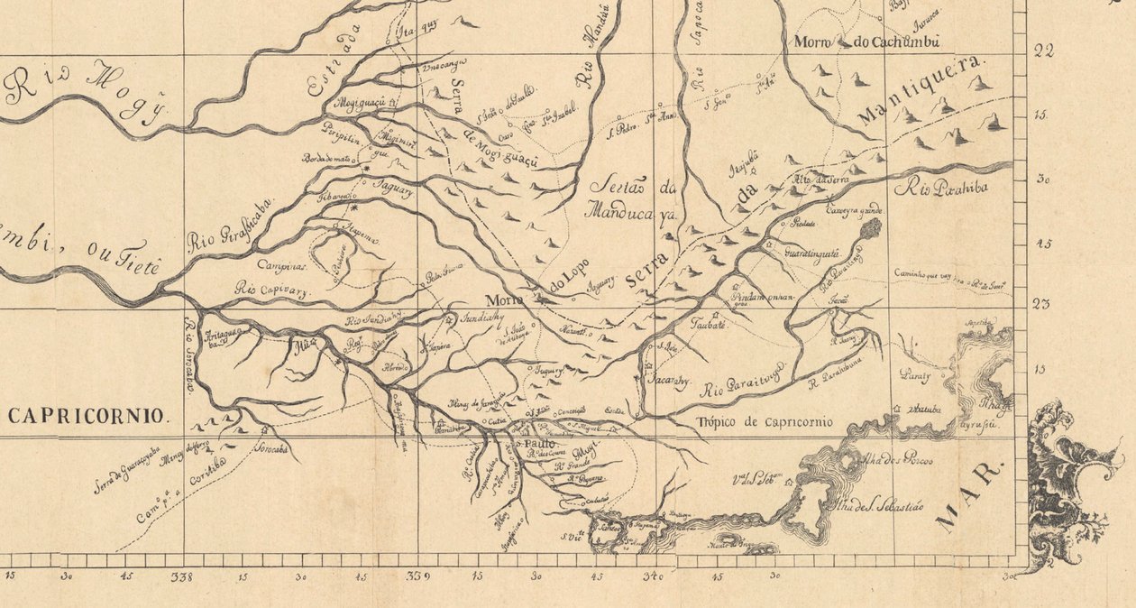 Capitania di São Paulo nel 1766, nella Carta corografica dei confini dello Stato di Minas Gerais con quello di São Paulo da Aroeira