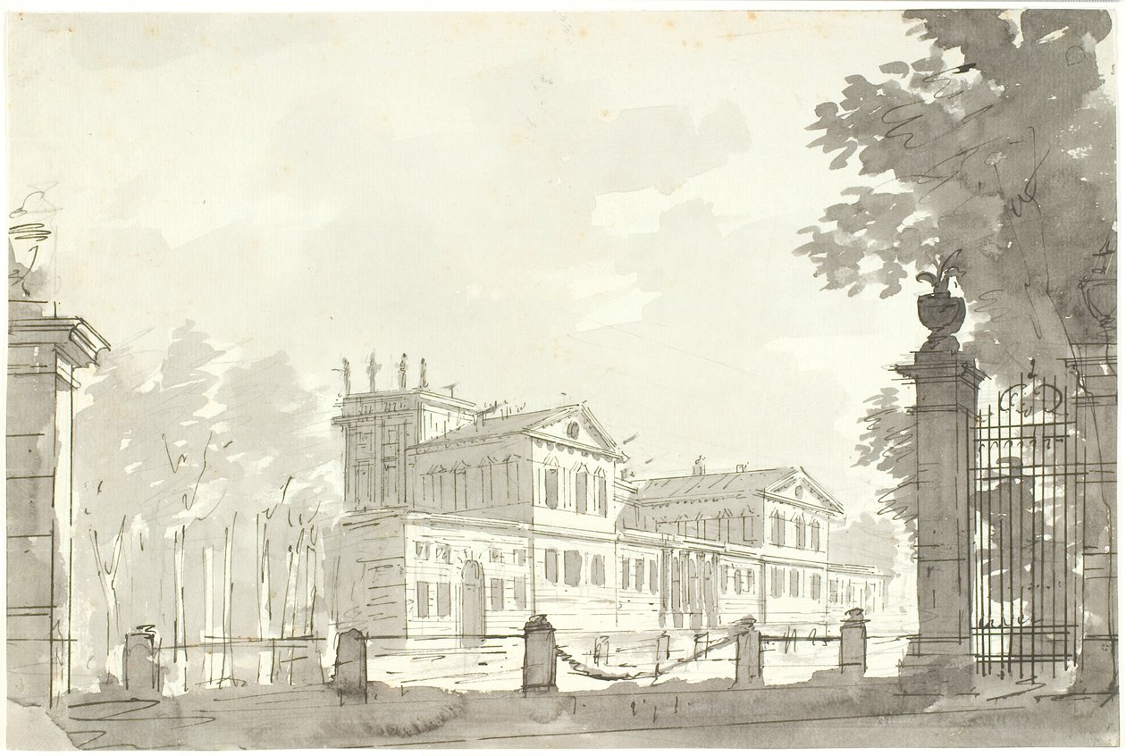 Palazzo in parco recintato, a destra un cancello da Aron Wallick