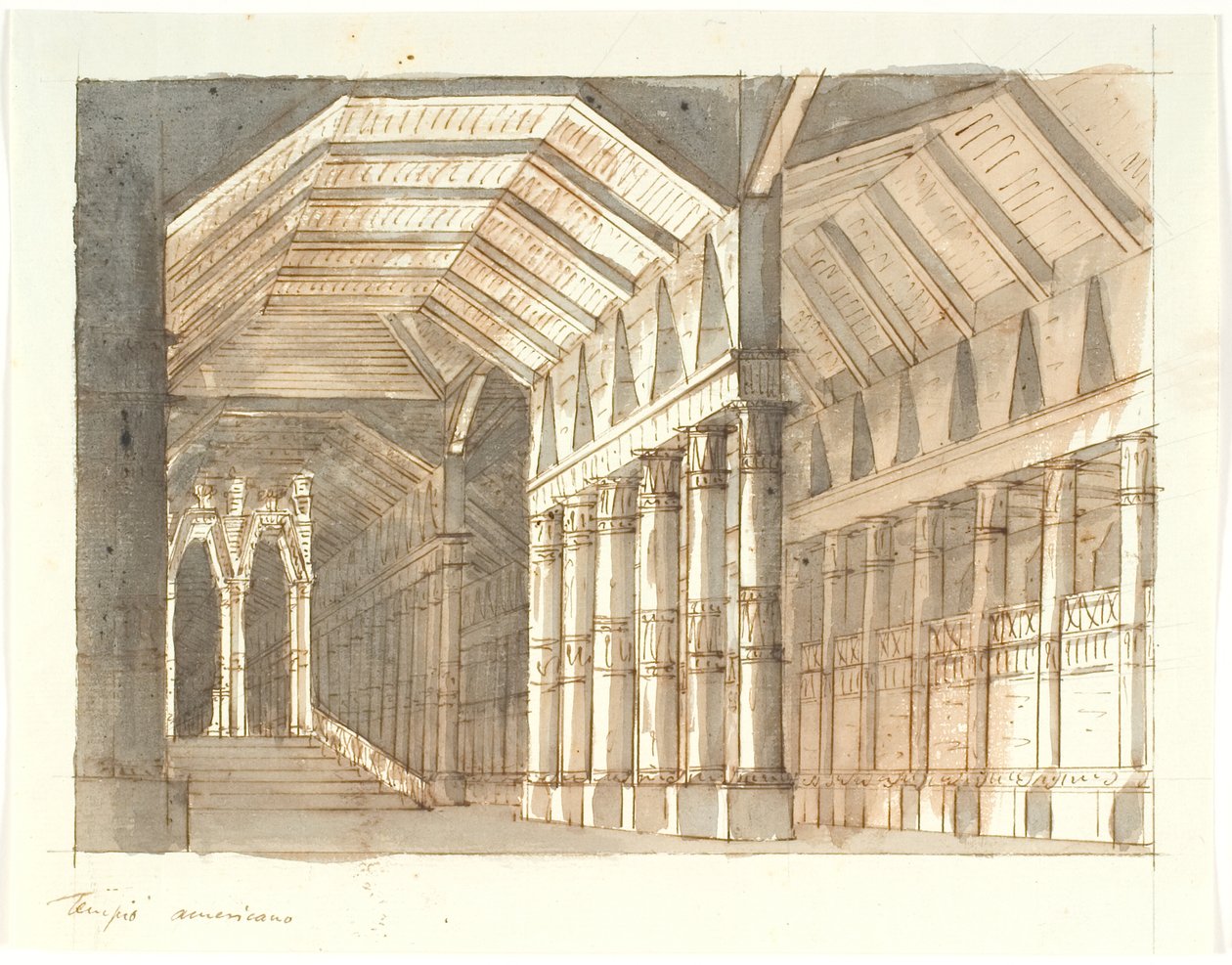 "Tempio" con colonne e scala da Aron Wallick