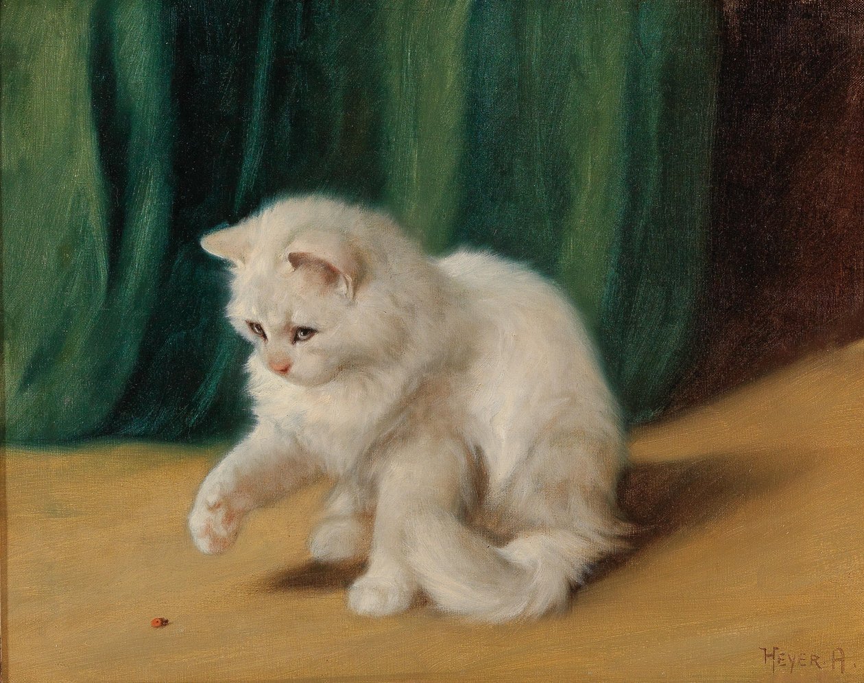 Gatto con coccinella da Arthur Heyer
