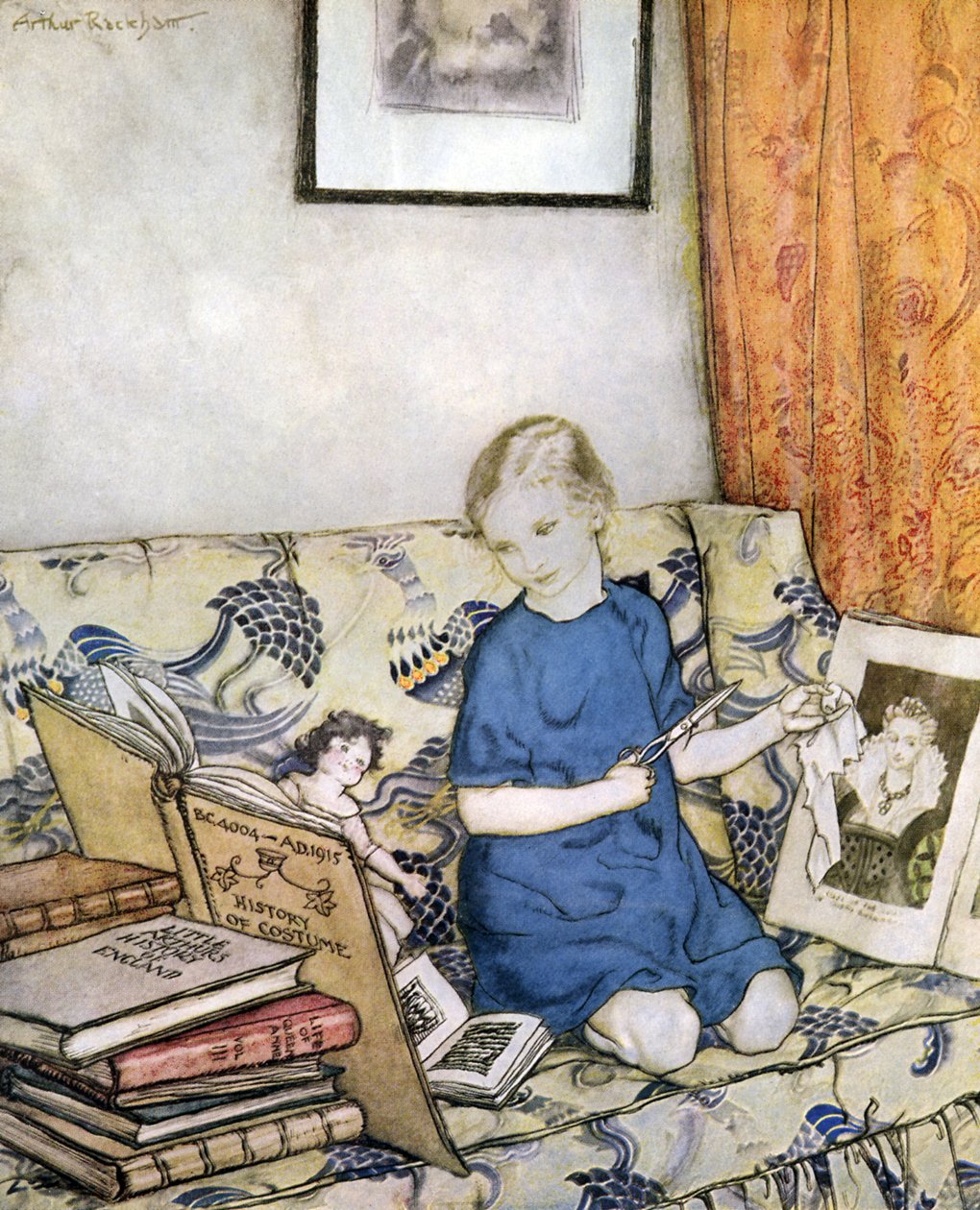 Ragazza che realizza un costume da Arthur Rackham