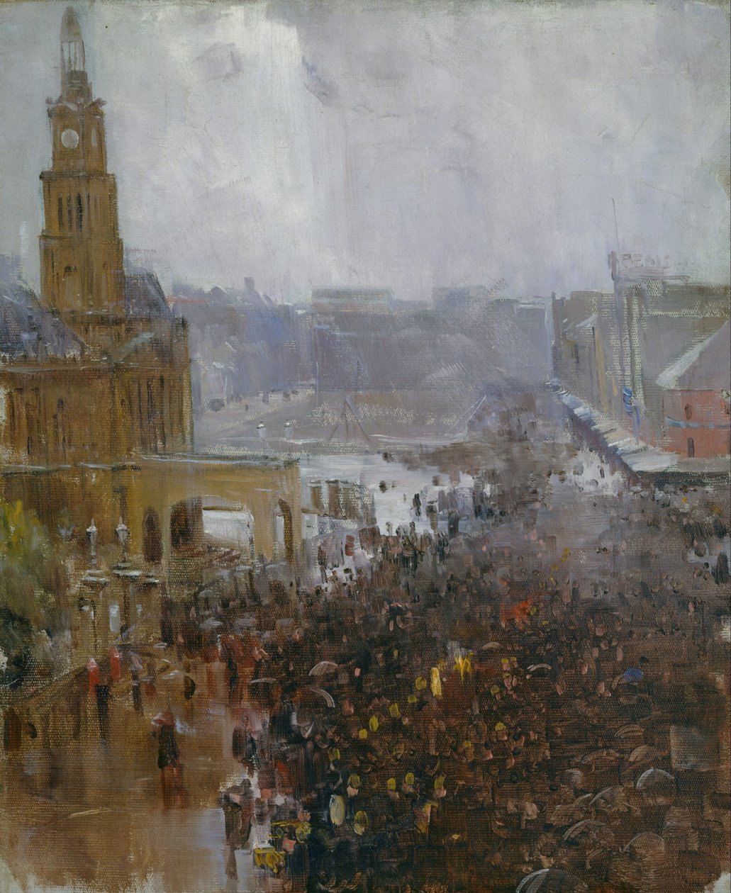 Funerale del pompiere, George Street da Arthur Streeton