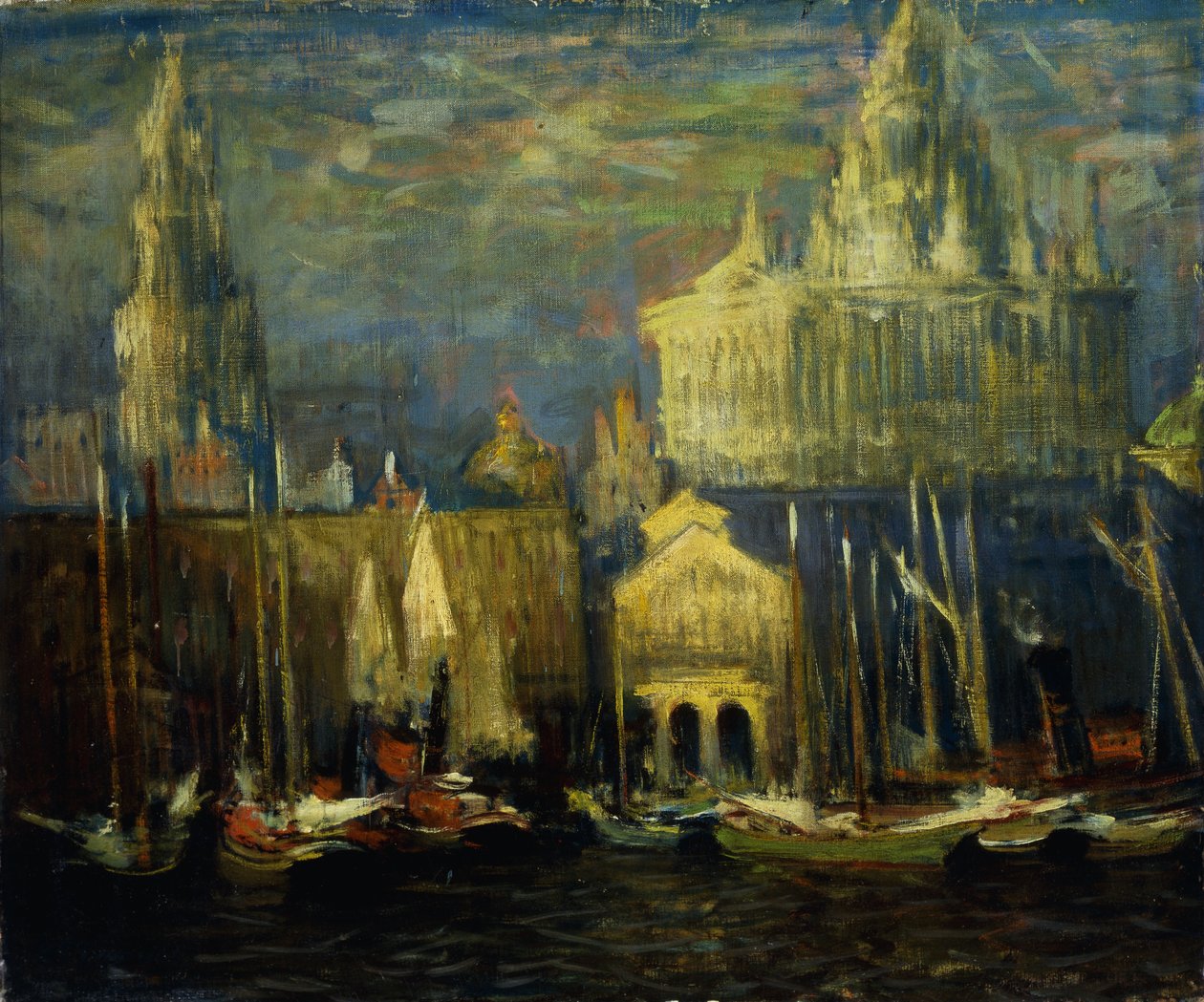 Waterfront di New York da Arthur Clifton Goodwin